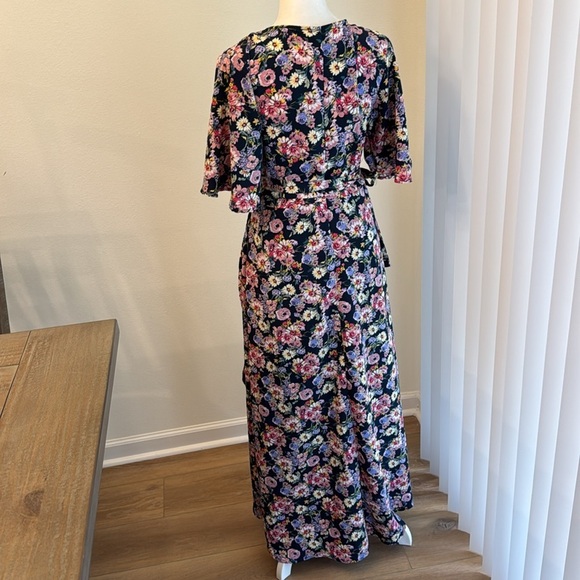 NWOT Bobeau Floral Print Maxi Wrap Dress - Picture 9 of 10